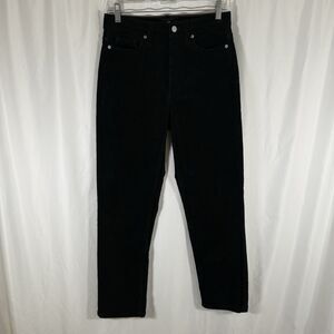 Banana Republic Corduroy Pants Women's 26 Black Button Fly 28.5" Inseam